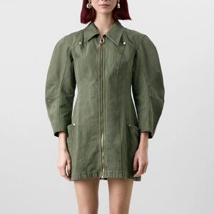 cult gaia Olive Green Zip-Front Jacket